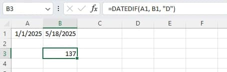DATEDIF: Calculate Time Between Dates