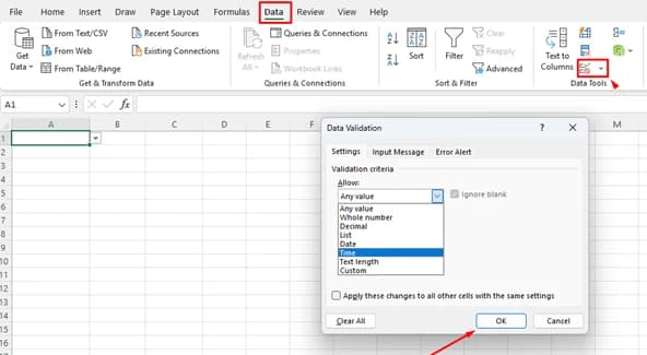 Data Validation for Error-Free Entry