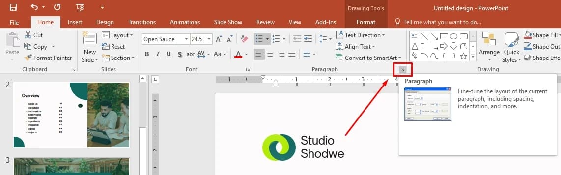 Indentation settings in the Paragraph dialog box
