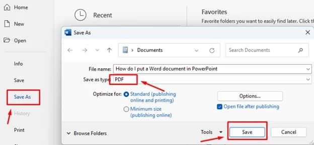 Convert Word to PDF, Then to PowerPoint
