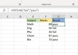 IF function of Excel